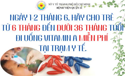 (HCDC) Ngày 1-2 tháng 6, hãy cho trẻ từ 6 tháng đến dưới 36 tháng tuổi đi uống Vitamin A miễn phí tại Trạm Y tế.